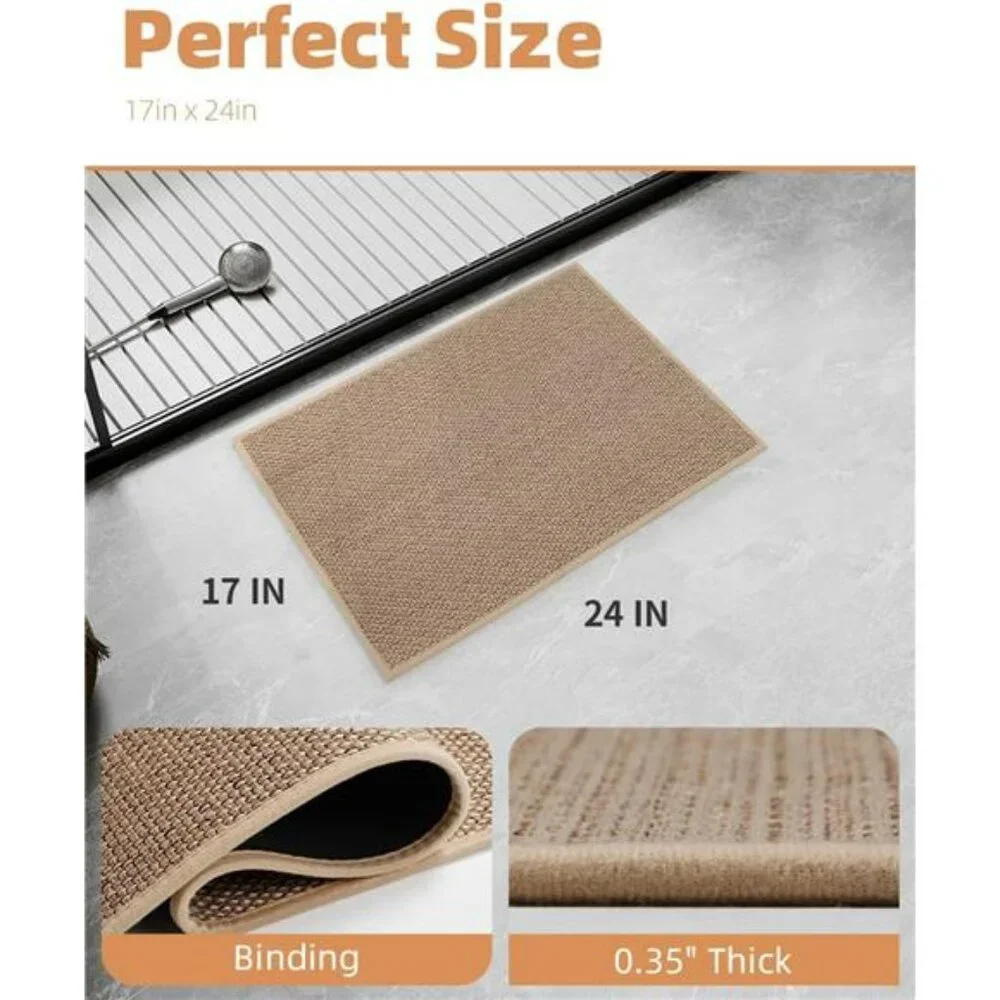 Beige non slip bath mat absorbent quick dry washable bathroom rug thin floor mat
